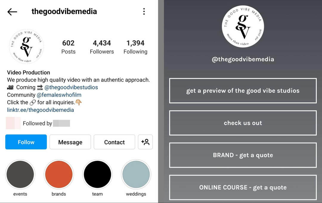 instagram-bio-thegoodvibemedia-media-pramogų-kompanijos pavyzdys