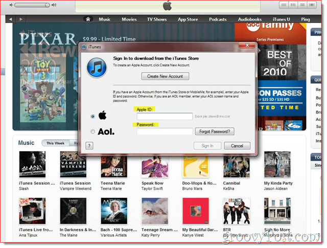„iTunes“ - patvirtinkite el. pašto adresą ir prisijungimą