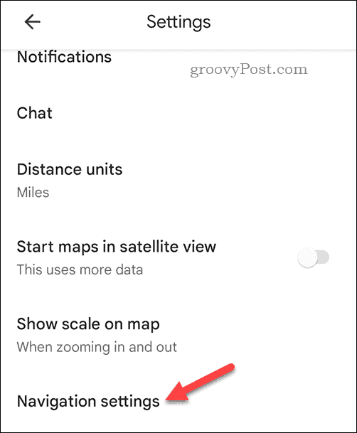 Atidarykite „Google“ žemėlapių mobiliesiems navigacijos nustatymus