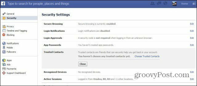 „Facebook“ saugos nustatymai