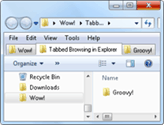 naršymą skirtukuose „Windows 7“ naršyklėje