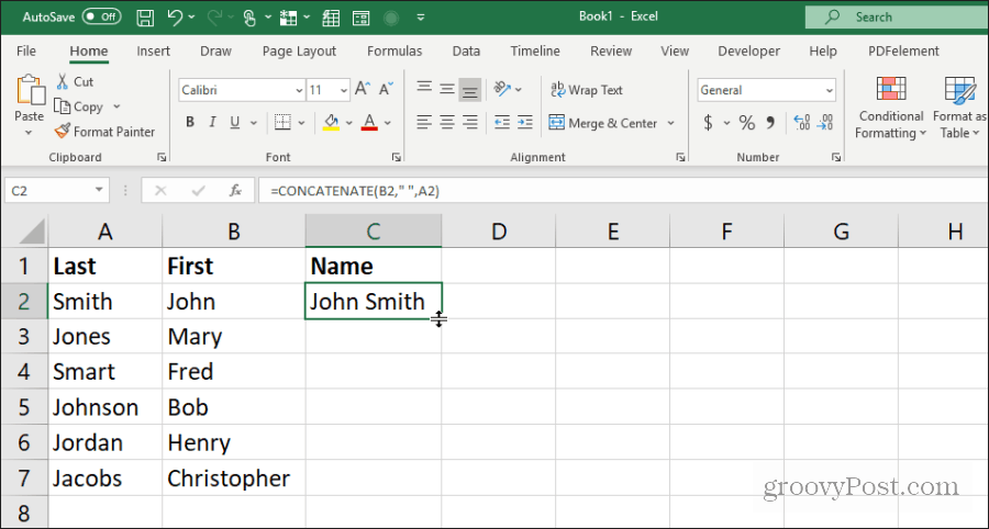 vardų susiejimas naudojant „Excel“