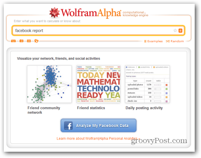 wolfram alfa facebook ataskaita analizuoti