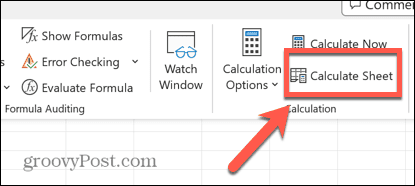 „Excel“ skaičiavimo lapo mygtukas