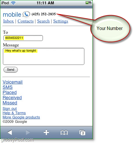 Kaip siųsti nemokamus tekstus iš savo mobiliosios naršyklės naudojant "Google Voice"