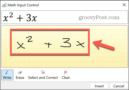 Excel parašyta lygtis