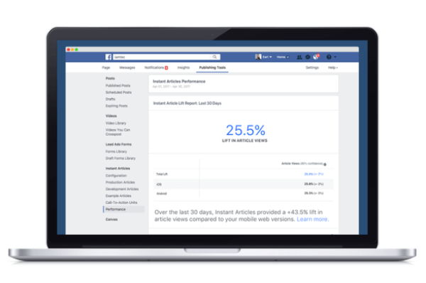 „Facebook“ išleido naują analizės įrankį, kuriame palyginama, kaip veikia „Facebook“ tiesioginių straipsnių platformoje paskelbtas turinys, palyginti su kitais mobiliojo interneto atitikmenimis.