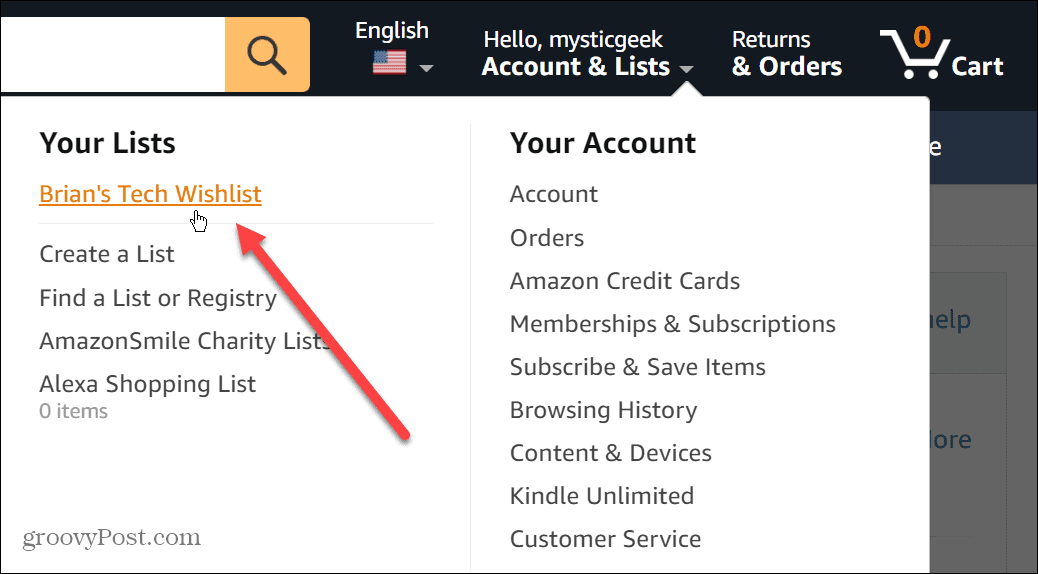 Pasidalykite „Amazon“ pageidavimų sąrašu