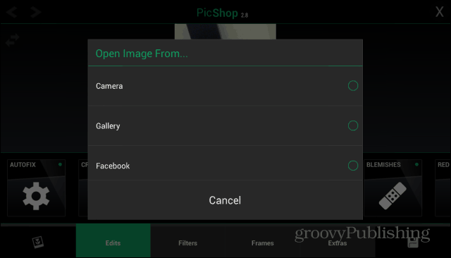„PicShop Android“ įkelties vaizdas