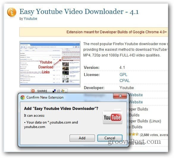 „Chrome Easy YouTube“