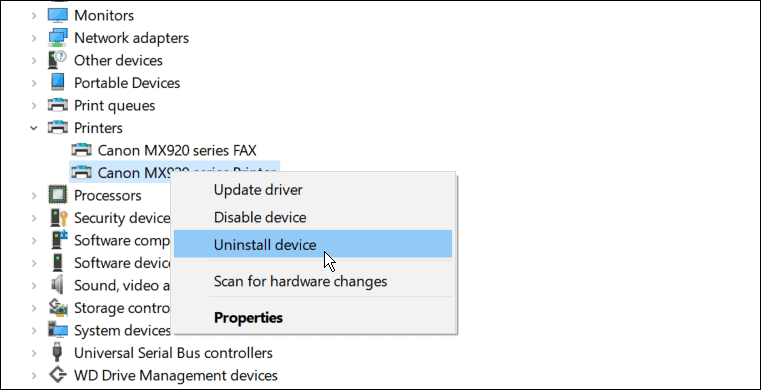 Pašalinti taisyti spausdintuvo diską negalima „Windows 11“.