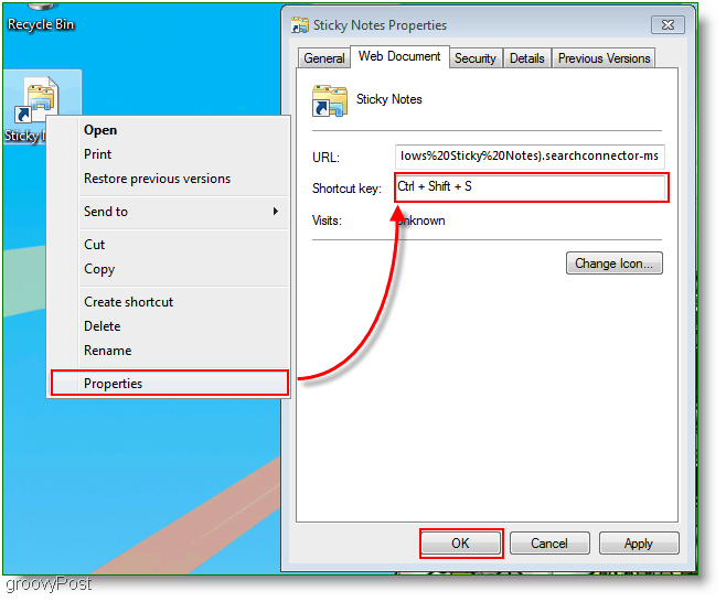 „Windows 7“ sukurti naują sparčiųjų klavišų priskyrimo meniu: Ekrano kopija
