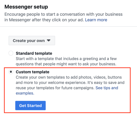 „Facebook“ spustelėkite „Messenger“ skelbimus, 3 žingsnis.