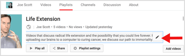 „YouTube“ redaguoti grojaraščio aprašą
