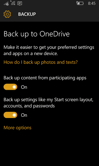Kurti atsarginę kopiją „OneDrive“