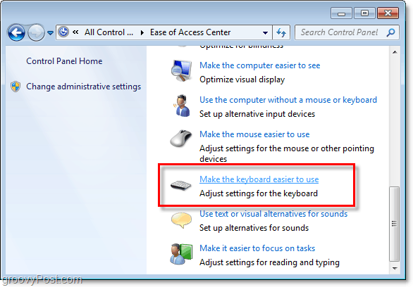Kaip išjungti lipnius klavišus ir filtrų klavišus "Windows 7"