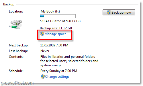 „Windows 7“ atsarginė kopija - tvarkykite savo disko atsarginę vietą