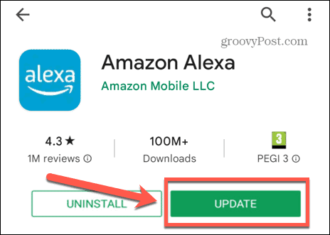 „Alexa“ programos atnaujinimas