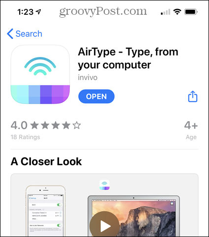 „AirType“ „App Store“