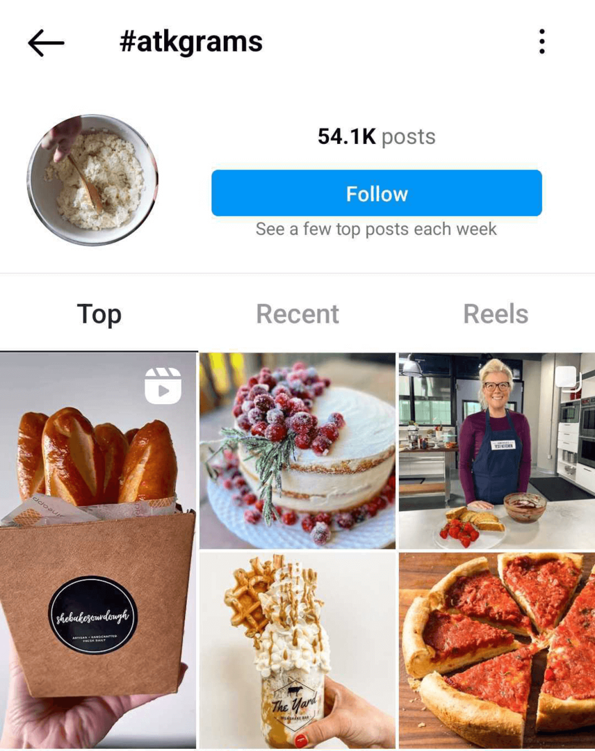 „Instagram“ prekės ženklo hashtag puslapio vaizdas