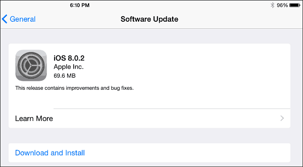 „iOS 8.0.2“ atnaujinimas