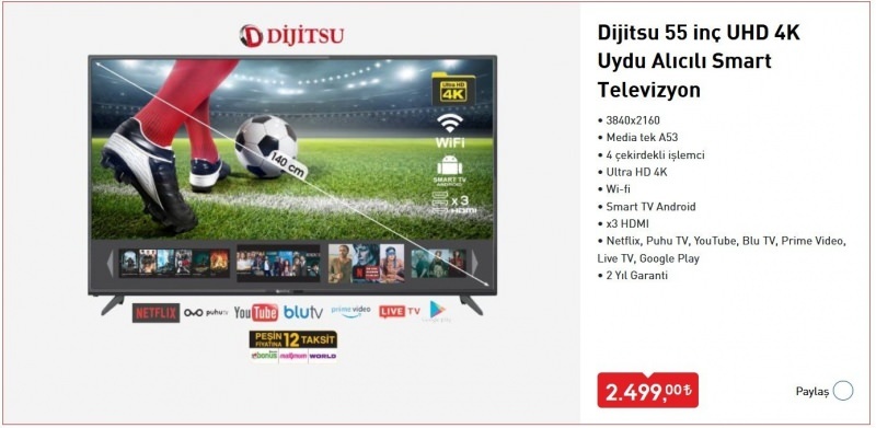 Kaip nusipirkti „Dijitsu Smart TV“, parduodamą BİM? „Dijitsu Smart TV“ funkcijos