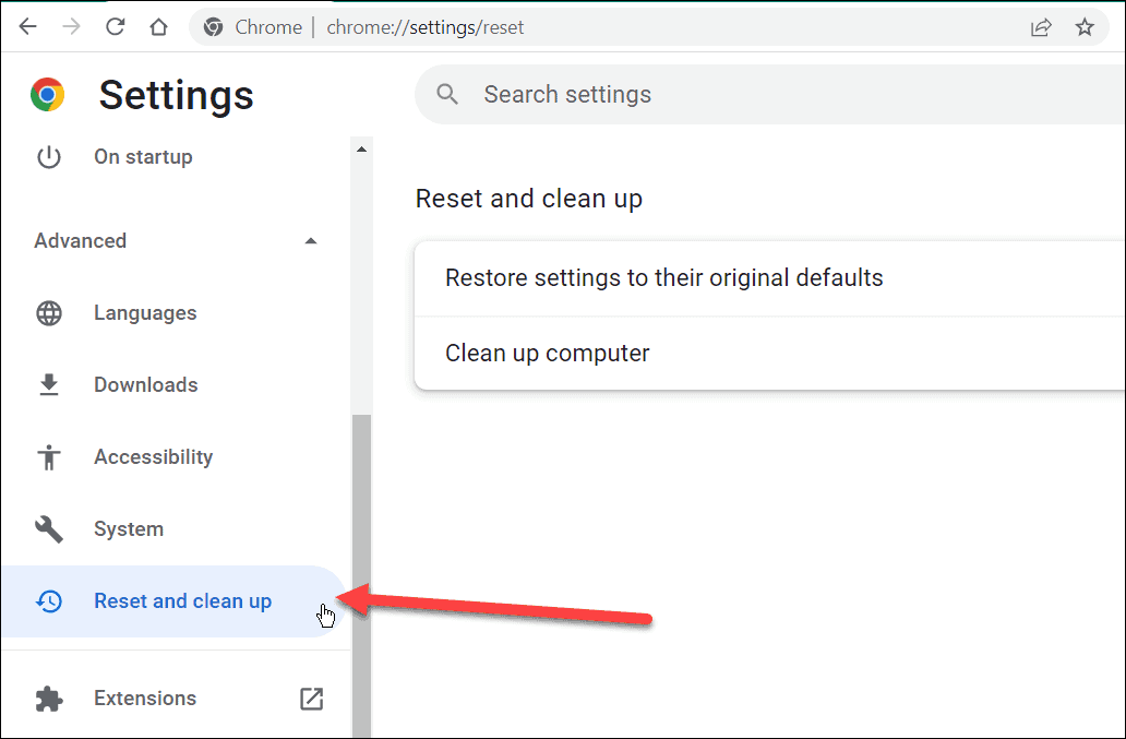 Iš naujo nustatykite ir išvalykite „Chrome“.