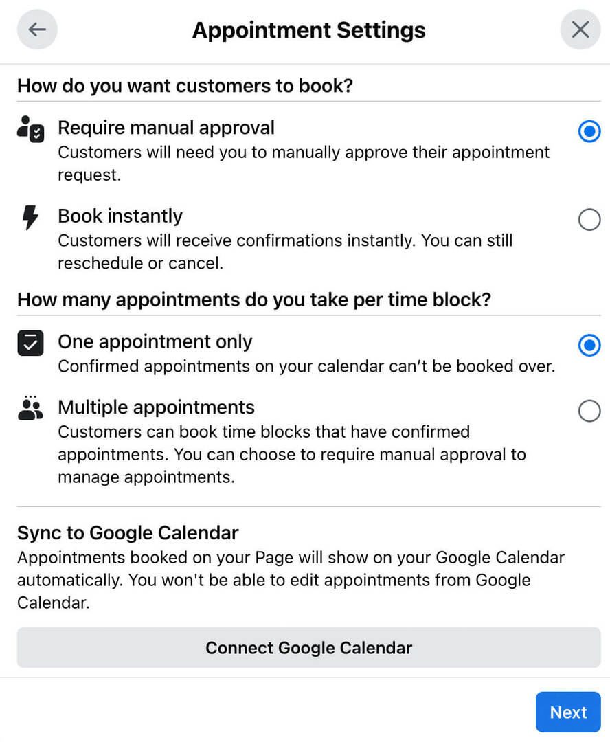 how-to-create-book-now-action-button-for-classic-facebook-page-confirm-appointment-settings-review-appointments-manually-use-native-prevent-double-bookings-sync-google-calendar- pavyzdys-7