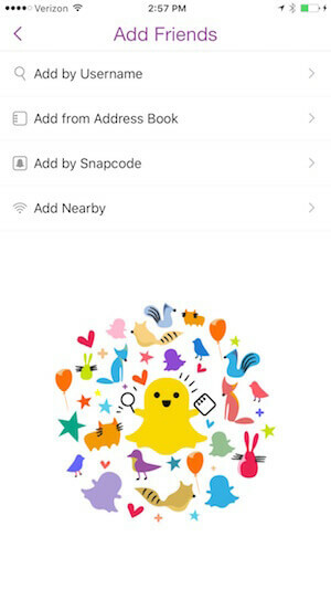 pridėti draugų „snapchat“