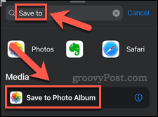 išsaugoti nuotraukų albume iphone
