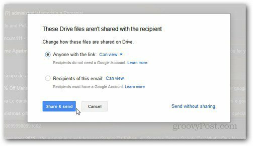 siųsti naudojant „Google“ disko teises