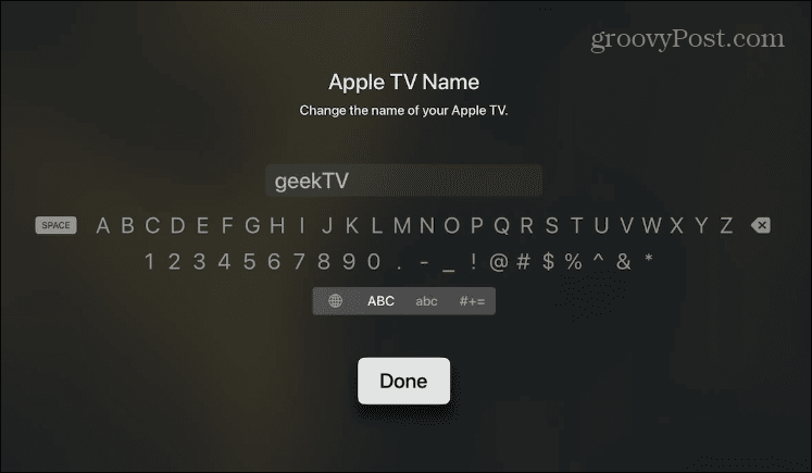 Pakeiskite savo Apple TV pavadinimą