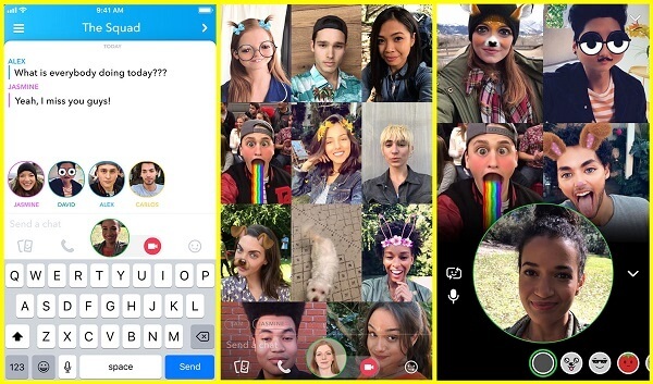 „Snapchat“ pristato grupinį vaizdo pokalbį, skirtą iki 16 žmonių.