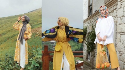 Geltoni drabužiai hidžabų drabužiuose