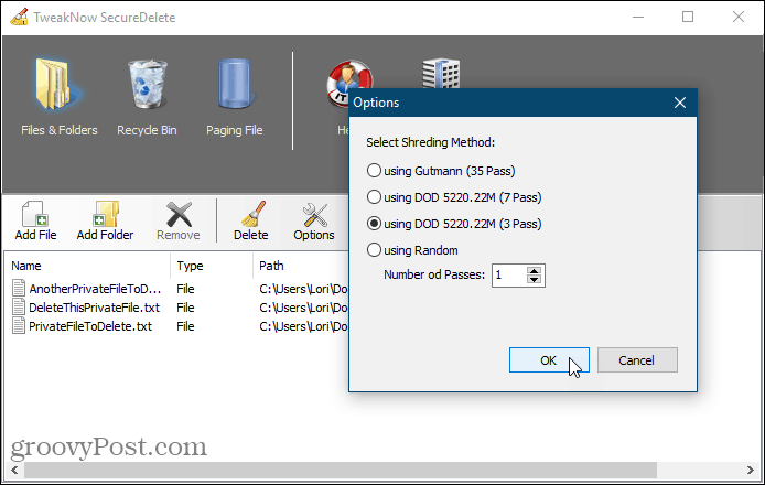 „SecureDelete“ saugaus ištrynimo įrankis, skirtas „Windows“