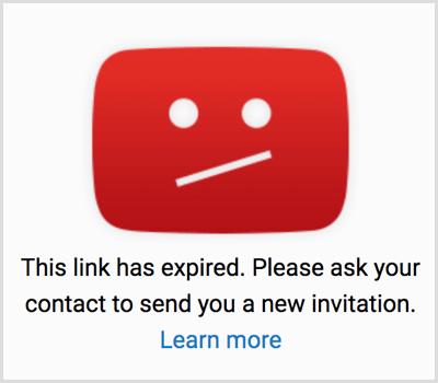 „YouTube“ kvietimo nuorodos galiojimo laikas baigėsi
