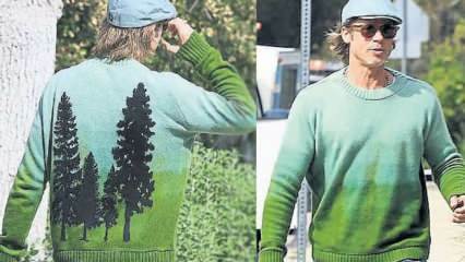 „Oskarą“ pelniusios aktorės Brado Pitto pušies sukurtas megztinis buvo spalvingas!