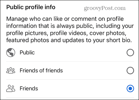 facebook viešo profilio informacija
