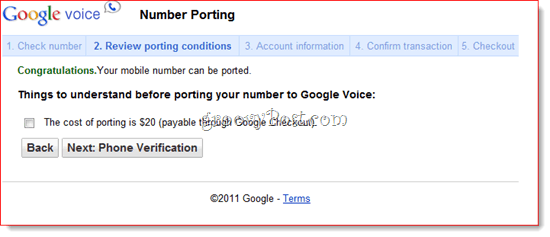 Prijunkite esamą numerį prie „Google Voice“