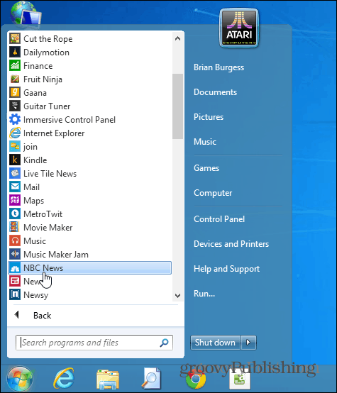 Pakeiskite „Windows 7“ meniu Pradėti