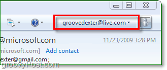 prisijungti prie „Windows Live“ per „Windows Live“ paštą