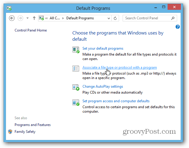 Pasirinkite „Windows 8“ programas