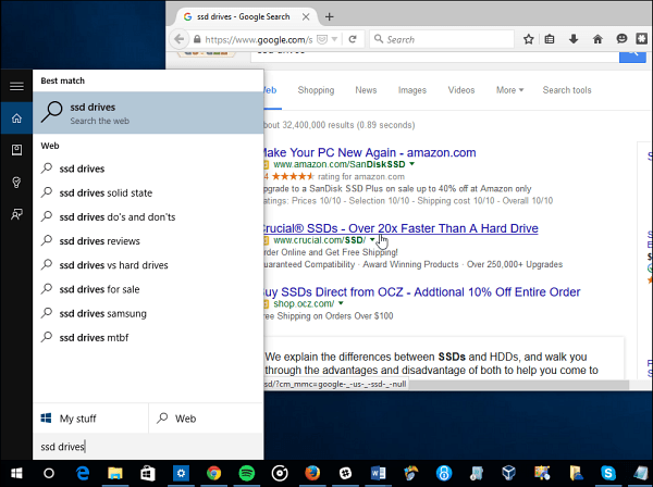 Padarykite „Cortana“ paiešką „Google“, o ne „Bing“ sistemoje „Windows 10“