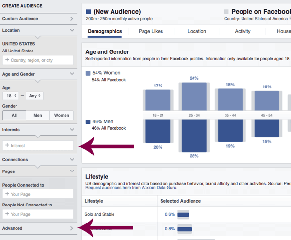 „Facebook“ auditorijos įžvalgos gali padėti sužinoti daugiau apie tikslinę auditoriją.