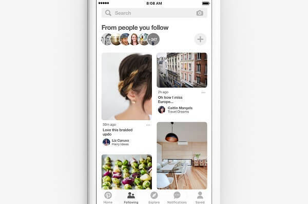 „Pinterest“ paskelbė, kad pradeda naują būdą atrasti žmonių ir prekių ženklų, kuriuos jau stebite platformoje, idėjas.