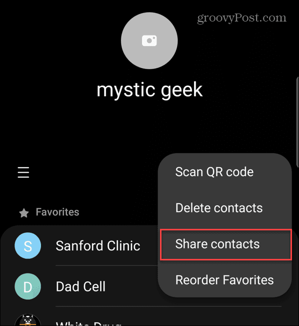Perkelkite kontaktus iš Android į Android