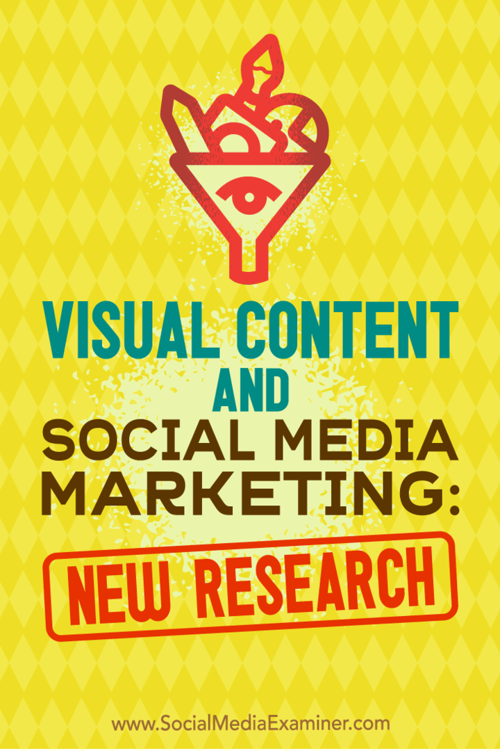 Vizualinio turinio ir socialinės žiniasklaidos rinkodara: naujas Michelle Krasniak tyrimas apie socialinės žiniasklaidos egzaminuotoją.
