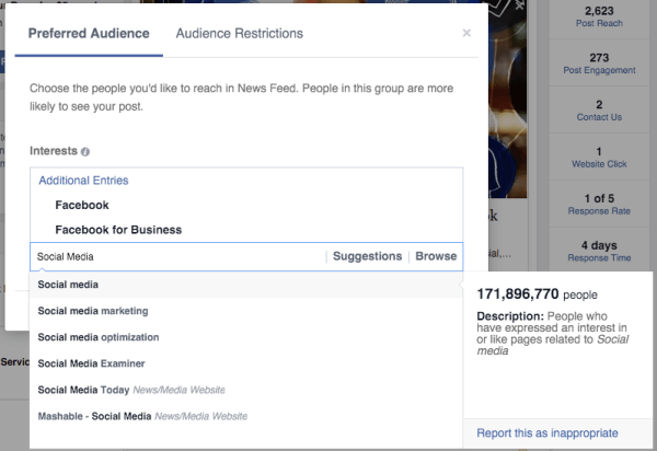 „Facebook“ auditorijos optimizavimas teikė pirmenybę auditorijos interesams