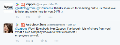 „zappos“ reputacijos tweetas