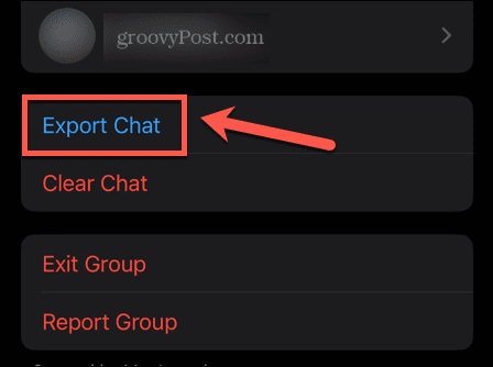 WhatsApp eksporto pokalbis